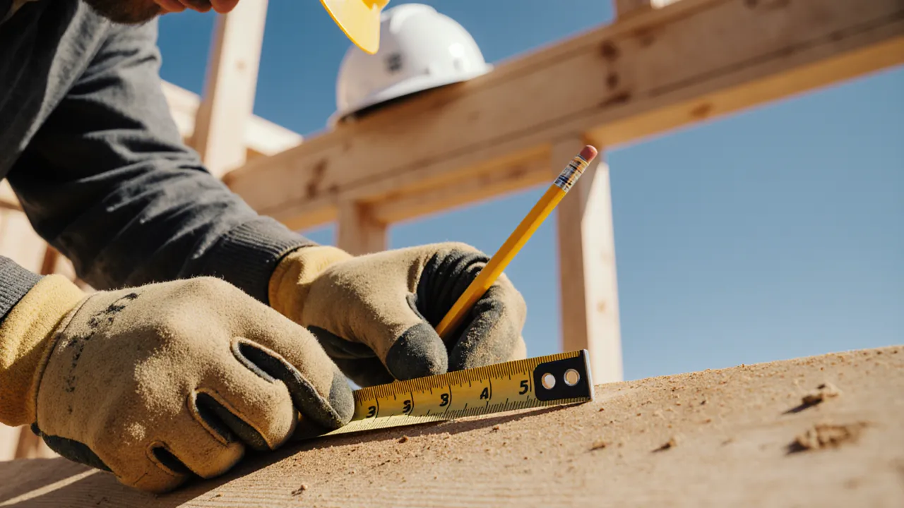 Construction worker measuring lumber on a Canadian job site &middot; skilled trades immigration pathways