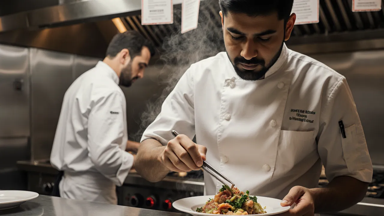 Chefs plating food in a Canadian restaurant kitchen &middot; hospitality work permit pathways